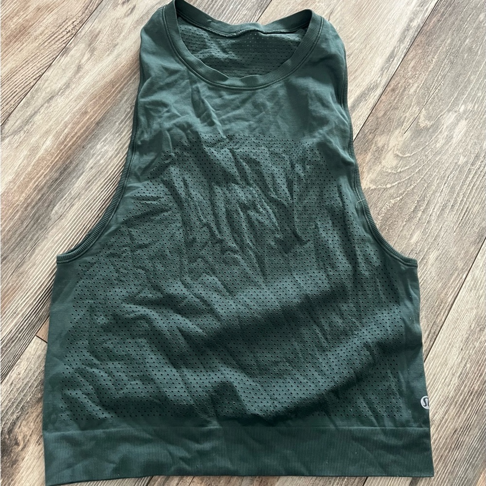 Dark Green Sleeveless Athletic Top